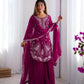 Faux Georgette Thread and Sequin Embroidered Sharara Suit