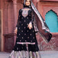 Faux Georgette Thread and Sequin Embroidered Sharara Suit