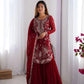 Faux Georgette Thread and Sequin Embroidered Sharara Suit