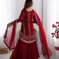 Faux Georgette Thread and Sequin Embroidered Sharara Suit
