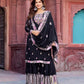 Faux Georgette Thread and Sequin Embroidered Sharara Suit