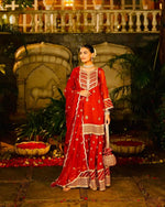 Faux Georgette Thread and Sequin Embroidered Sharara Suit