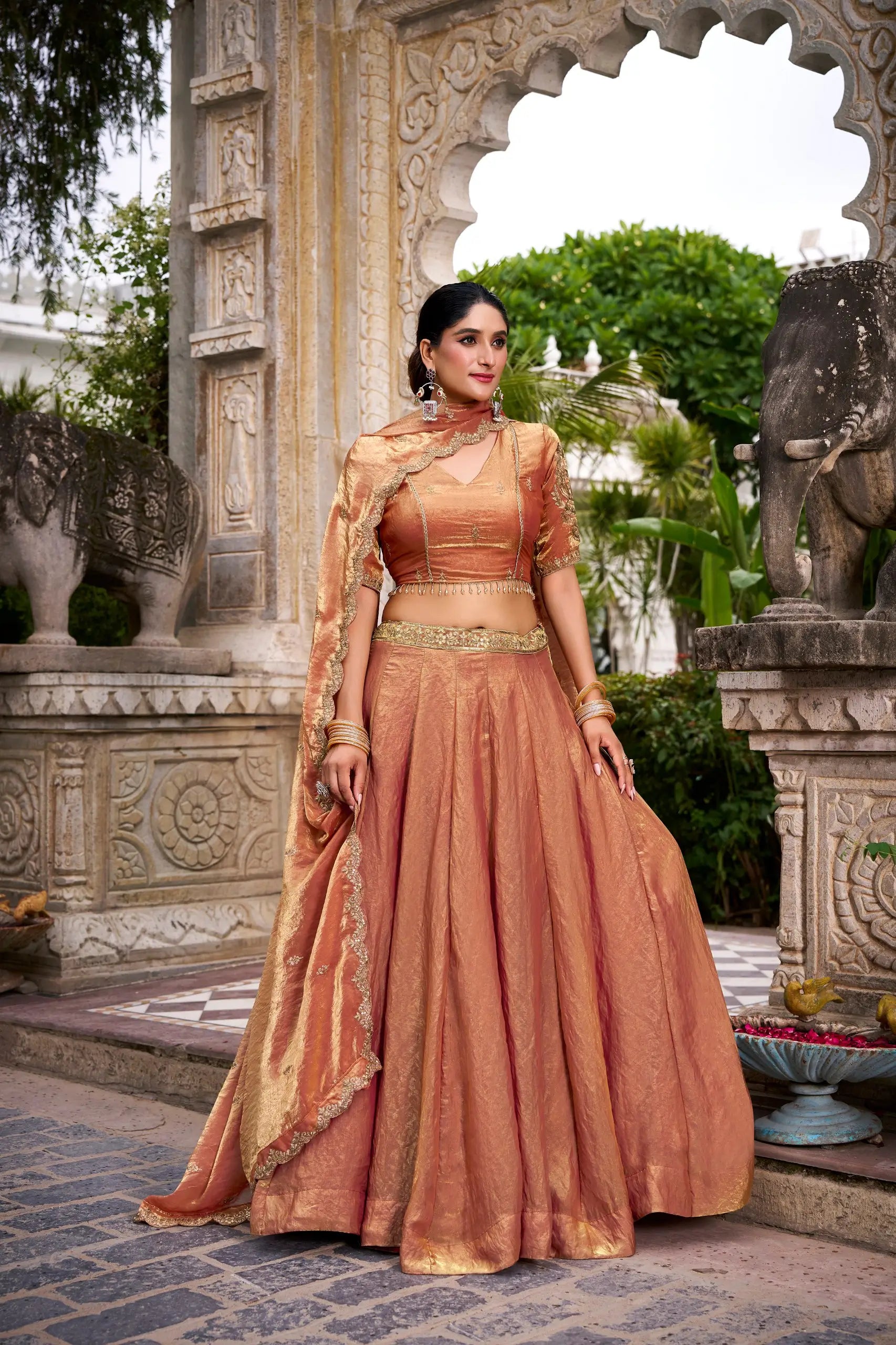 Fendi Sequins and Thread Embroidered Lehenga Set