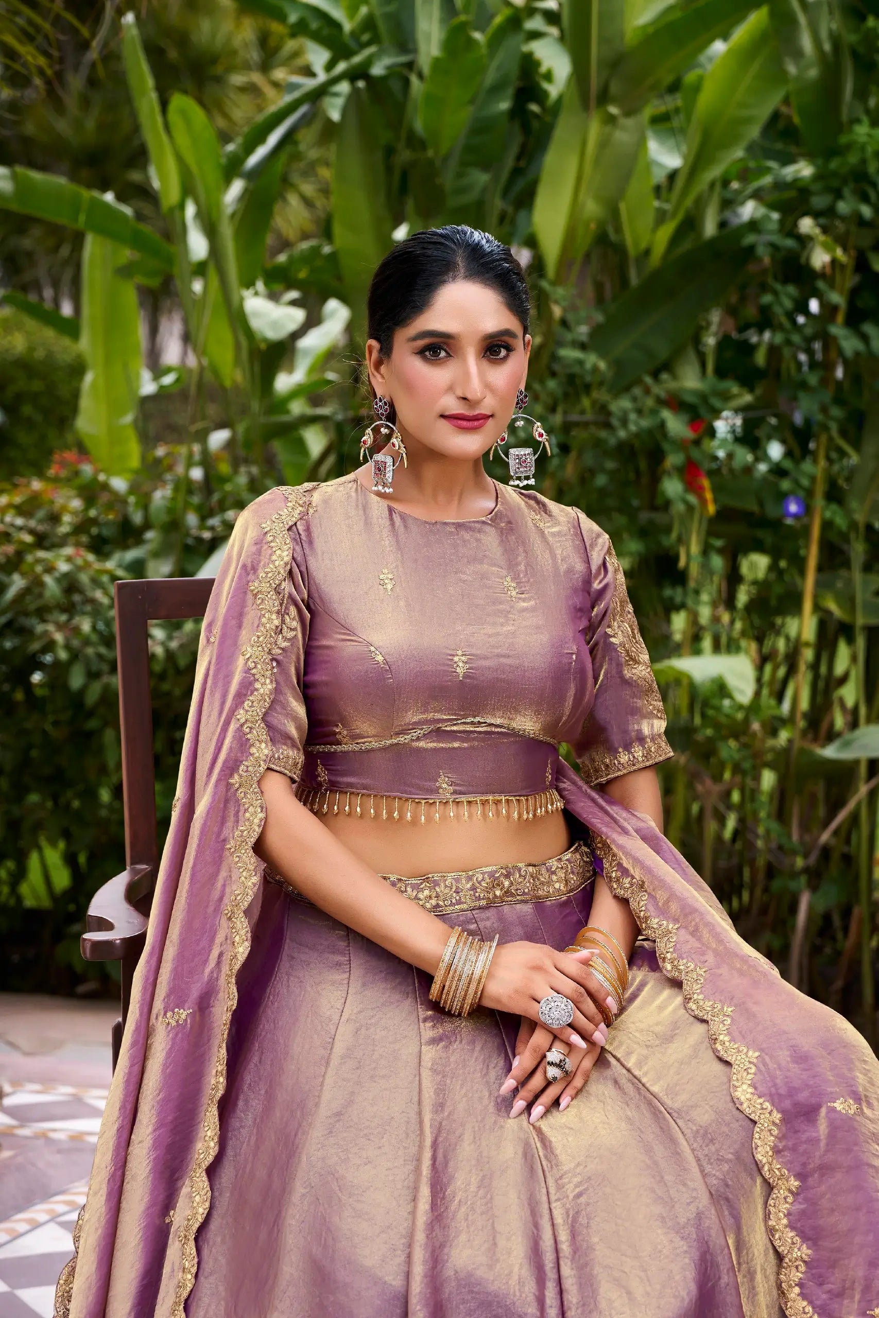 Fendi Sequins and Thread Embroidered Lehenga Set