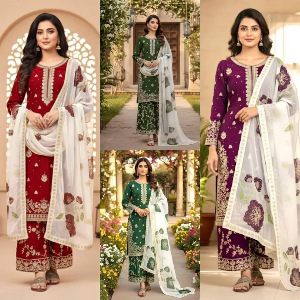 Fendi Silk Embroidered Palazzo Suit Set