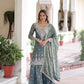 Fendi Silk Embroidered Sharara Suit Set