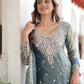 Fendi Silk Embroidered Sharara Suit Set