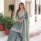 Fendi Silk Embroidered Sharara Suit Set