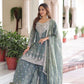 Fendi Silk Embroidered Sharara Suit Set