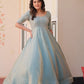 Fendy Beads Embroidered Long Gown – Elegant Party Wear Anarkali Style