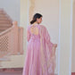 Fendy Chiffon Embroidered Kali Gown with Dupatta – Designer Party & Wedding Wear