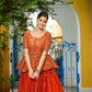 Fendy Embroidered Peplum Blouse with Flared Lehenga – Festive & Wedding Wear