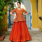 Fendy Embroidered Peplum Blouse with Flared Lehenga – Festive & Wedding Wear