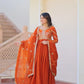 Fendy Fabric Gown with Zari & Sequins Embroidery and Dupatta – Fenta & Mehendi