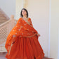 Fendy Fabric Gown with Zari & Sequins Embroidery and Dupatta – Fenta & Mehendi