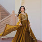 Fendy Fabric Gown with Zari & Sequins Embroidery and Dupatta – Fenta & Mehendi