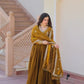 Fendy Fabric Gown with Zari & Sequins Embroidery and Dupatta – Fenta & Mehendi