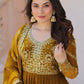 Fendy Fabric Gown with Zari & Sequins Embroidery and Dupatta – Fenta & Mehendi