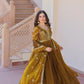 Fendy Fabric Gown with Zari & Sequins Embroidery and Dupatta – Fenta & Mehendi