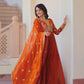 Fendy Fabric Gown with Zari & Sequins Embroidery and Dupatta – Fenta & Mehendi