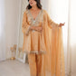 Fendy Fabric Mirror Work Kurti Pant Set with Dupatta