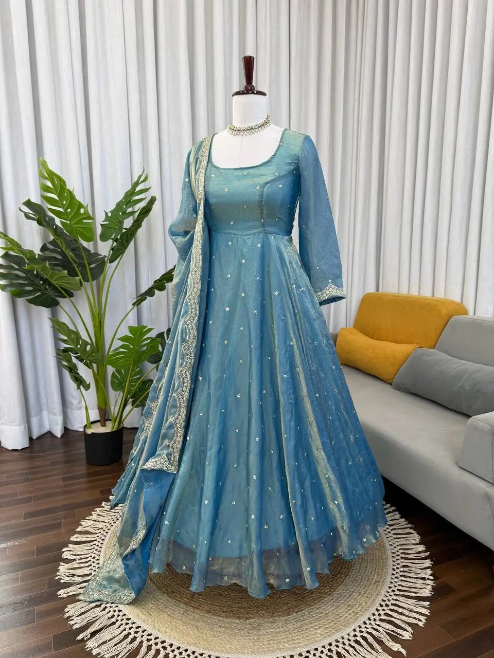 Fendy Silk Anarkali Plazzo Set