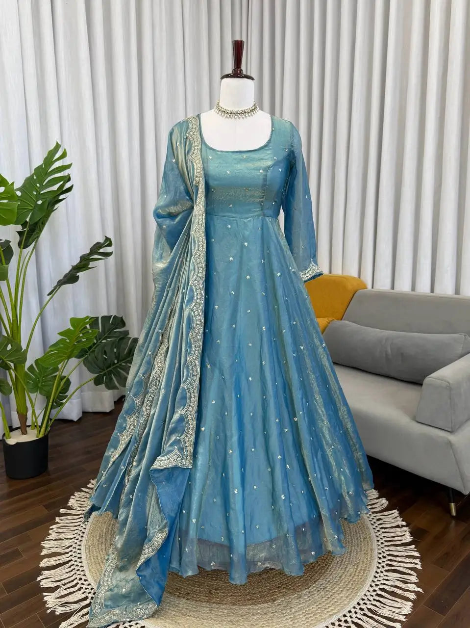 Fendy Silk Anarkali Plazzo Set