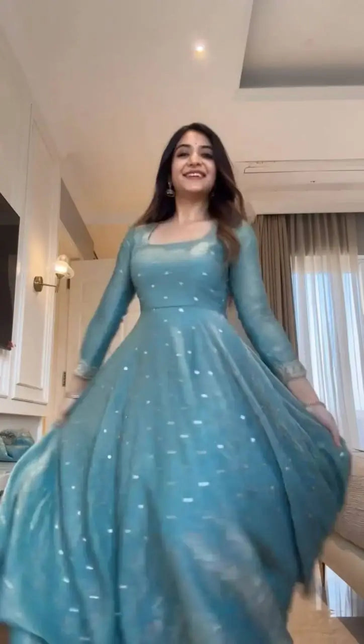 Fendy Silk Anarkali Plazzo Set