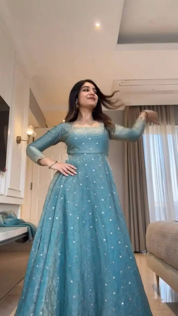 Fendy Silk Anarkali Plazzo Set