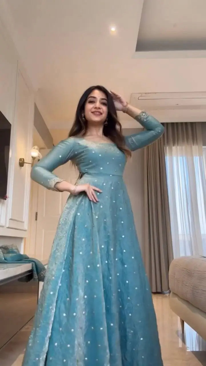 Fendy Silk Anarkali Plazzo Set