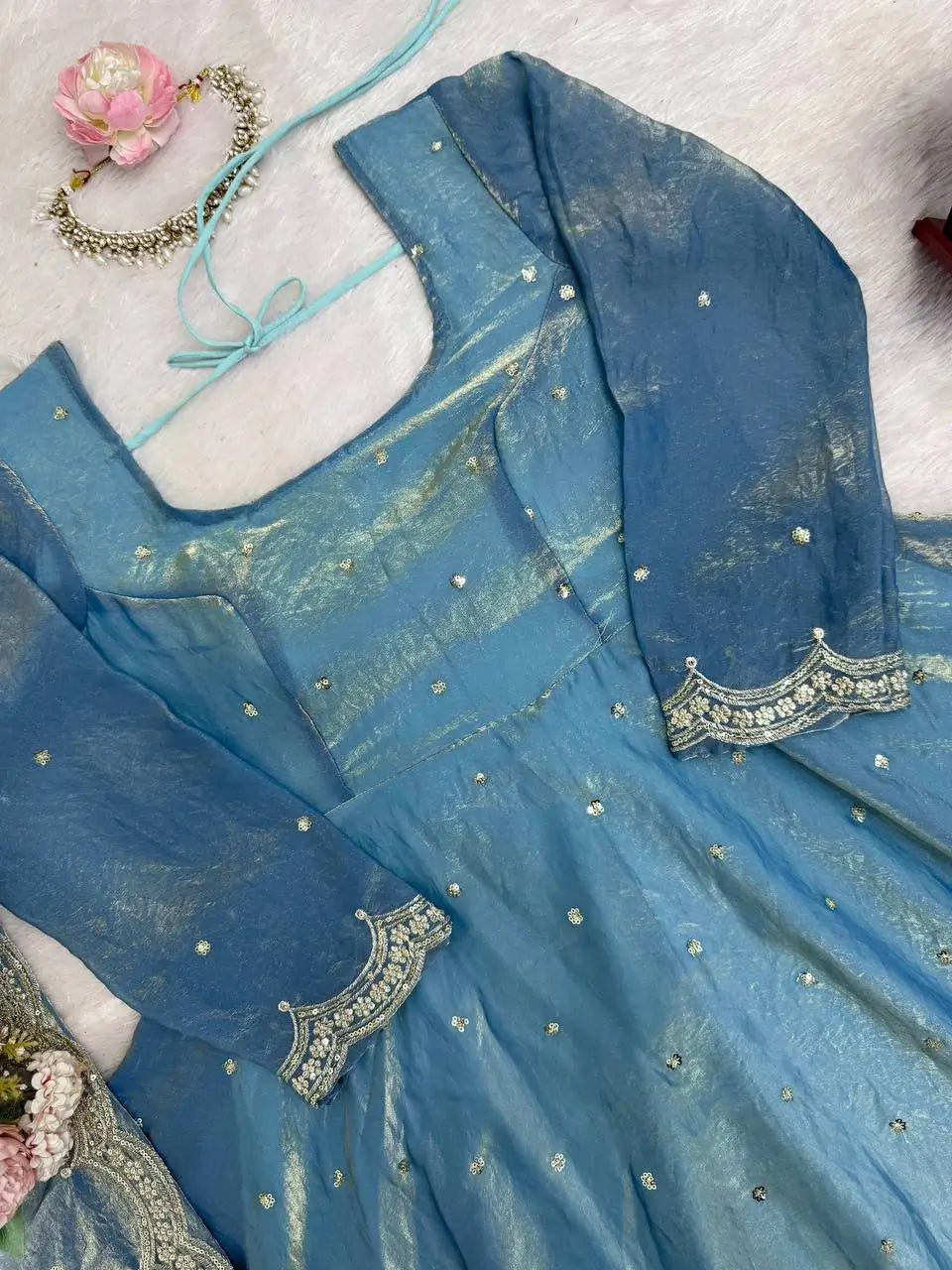 Fendy Silk Anarkali Plazzo Set