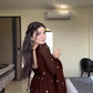 Fendy Silk Embroidered Anarkali Set with Dupatta