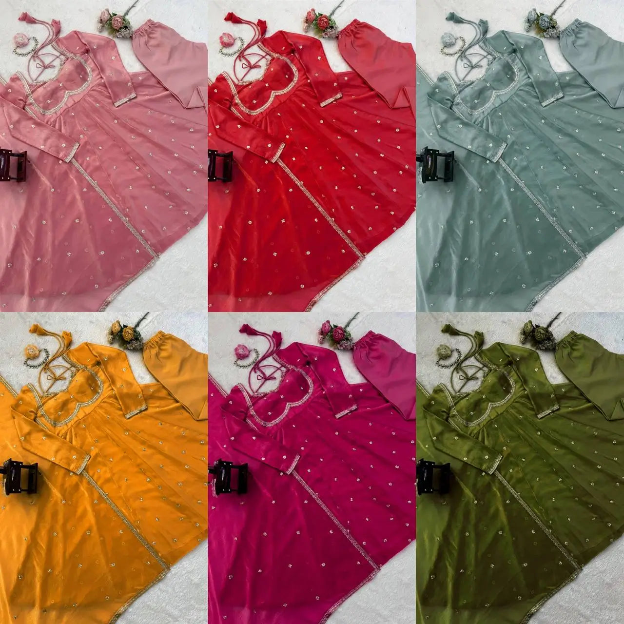 Fendy Silk Embroidered Anarkali Set with Dupatta