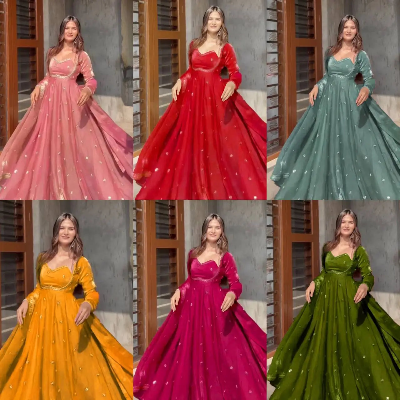 Fendy Silk Embroidered Anarkali Set with Dupatta