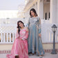 Fendy Silk Embroidered Anarkali Suit Set