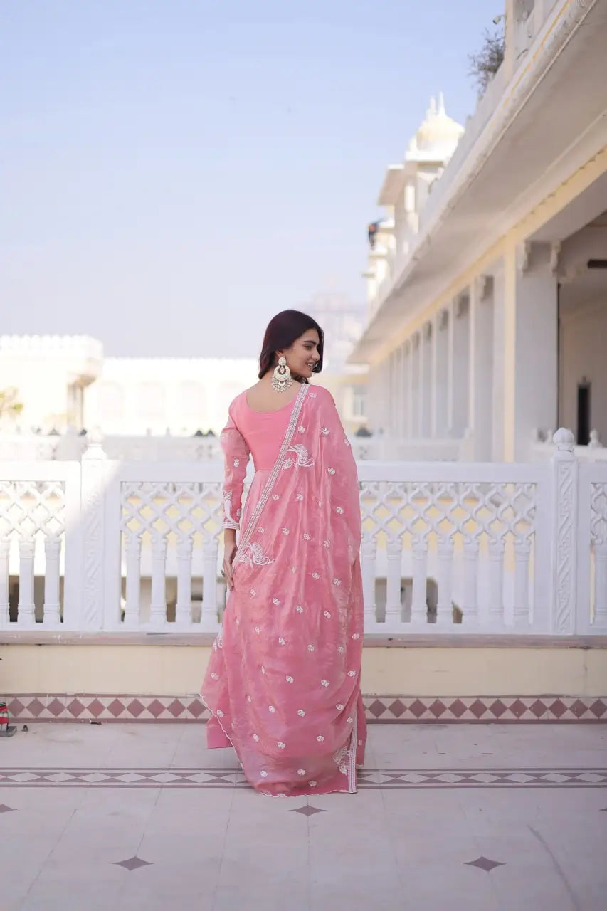 Fendy Silk Embroidered Anarkali Suit Set