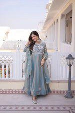 Fendy Silk Embroidered Anarkali Suit Set