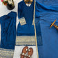 Fendy Silk Embroidered Farshi Pant Suit Set (Available in Teal & Wine)
