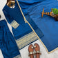 Fendy Silk Embroidered Farshi Pant Suit Set (Available in Teal & Wine)