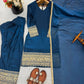 Fendy Silk Embroidered Farshi Pant Suit Set (Available in Teal & Wine)