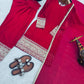 Fendy Silk Embroidered Farshi Pant Suit Set (Available in Teal & Wine)