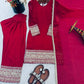 Fendy Silk Embroidered Farshi Pant Suit Set (Available in Teal & Wine)