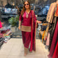 Fendy Silk Embroidered Farshi Pant Suit Set (Available in Teal & Wine)