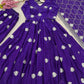 Fendy Silk Embroidered Gown with Palazzo & Dupatta – Fully Stitched