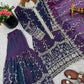 Fendy Silk Embroidered Kurti Sharara Set