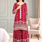 Fendy Silk Embroidered Kurti Sharara Set