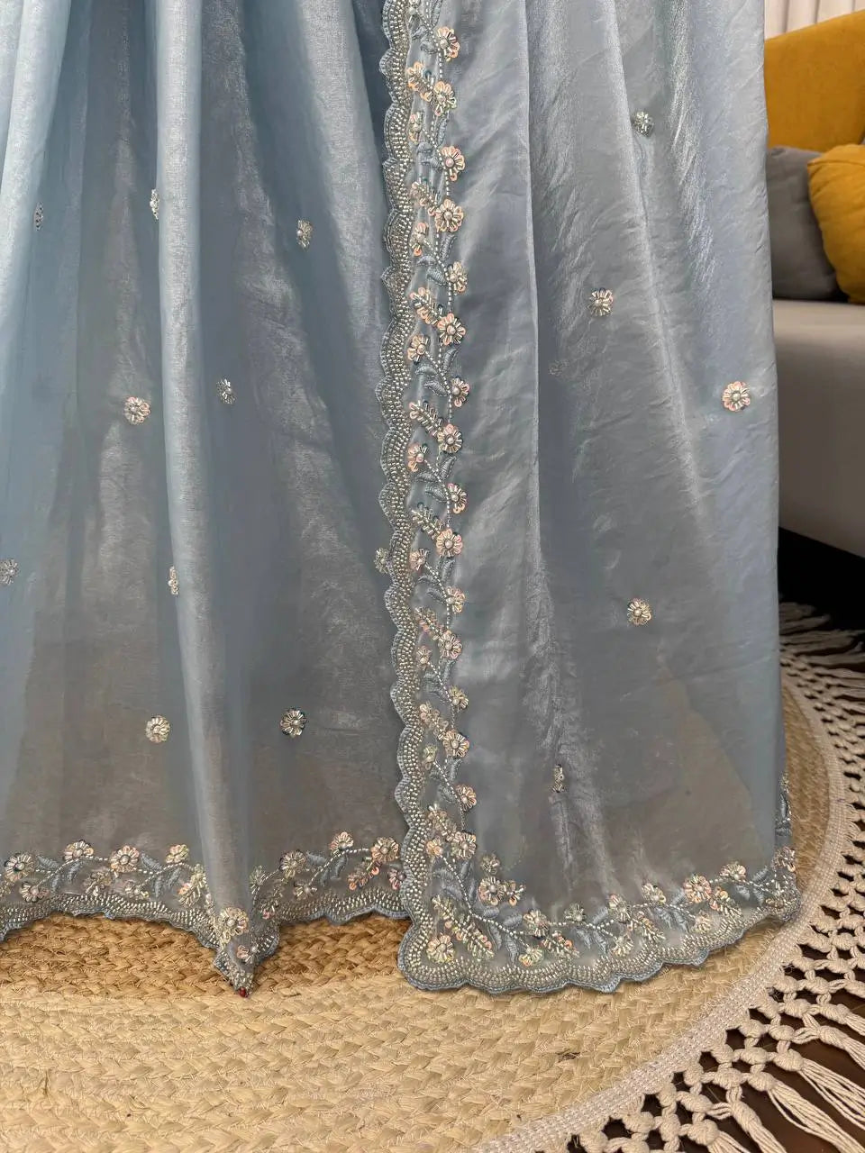 Fendy Silk Saree with Velvet Blouse