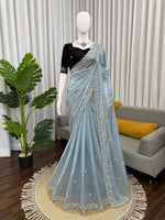 Fendy Silk Saree with Velvet Blouse