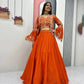 Festival Special Chinon Crop Top Lehenga with Jacket for Wedding and Party Wear