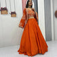 Festival Special Chinon Crop Top Lehenga with Jacket for Wedding and Party Wear